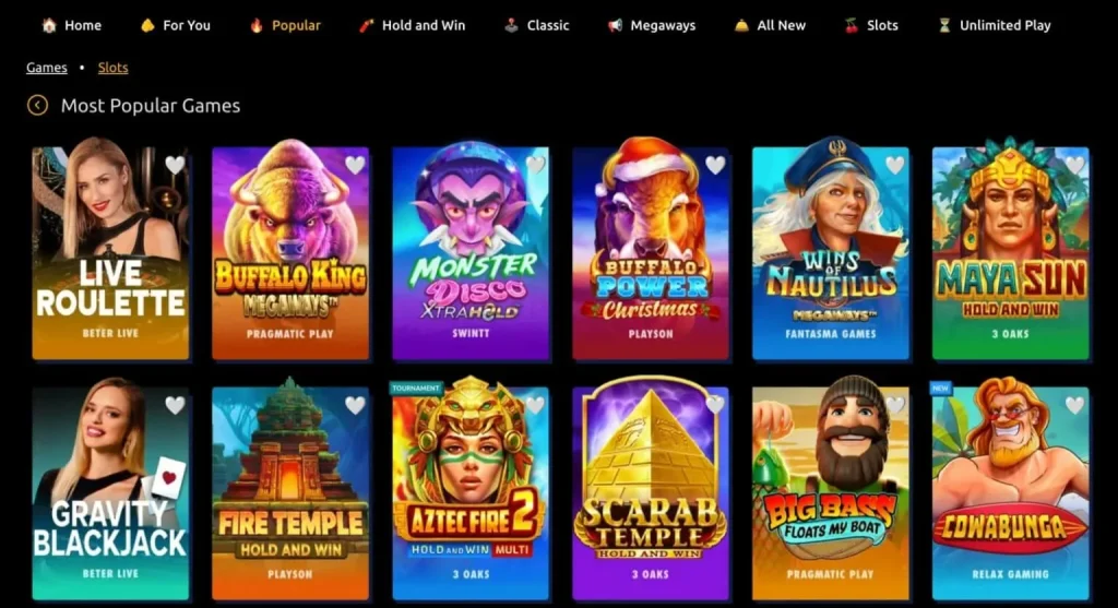 HellSpin Casino Games